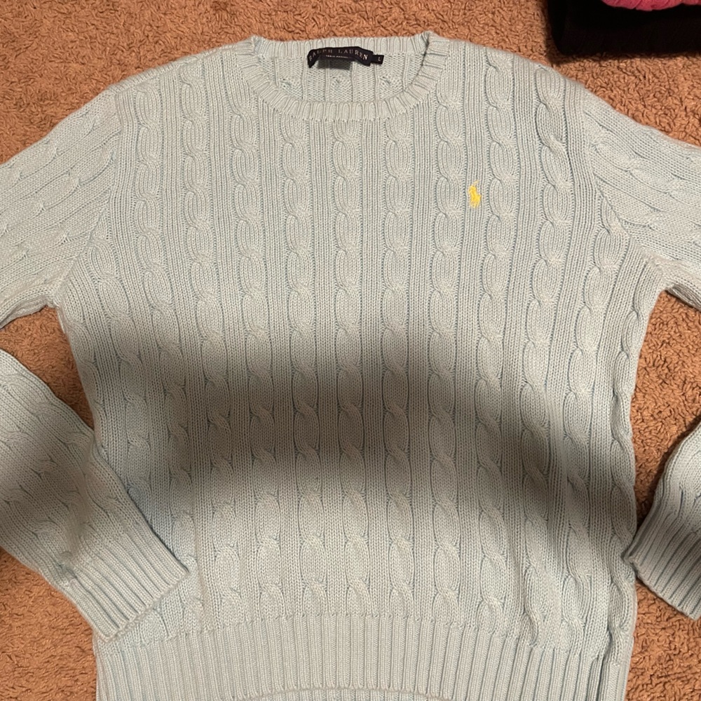Blue Polo Sweater Size L